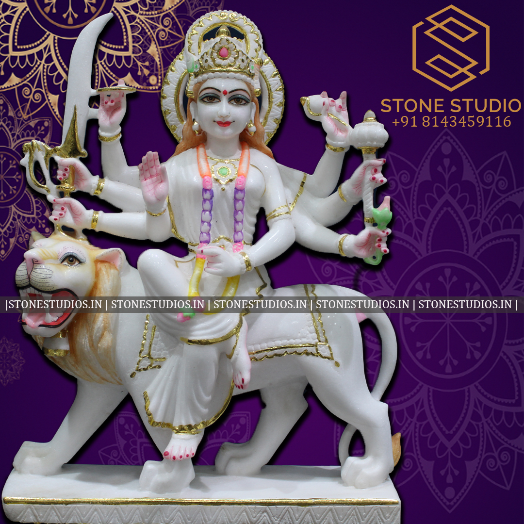 Durga Mata Marble Statue